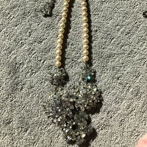 Pearl and rhinestone necklace